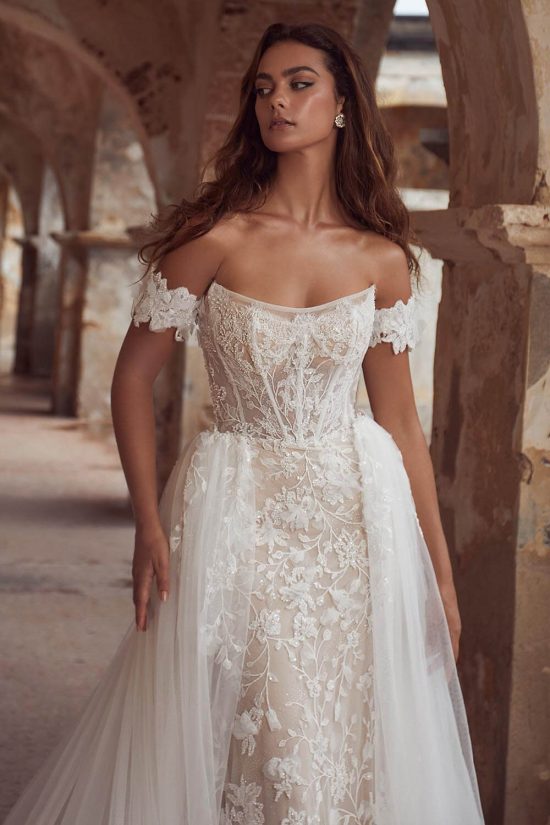 off-the-shoulder ball gown