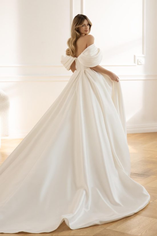 off-the-shoulder ball gown back