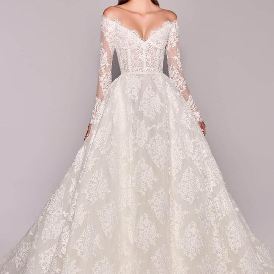 long sleeves ball gown