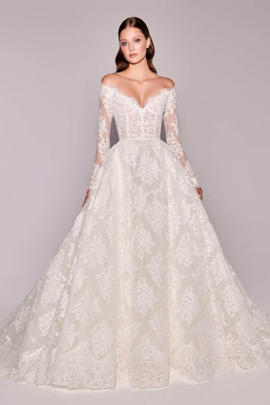 long sleeves ball gown
