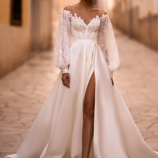 modern wedding gown