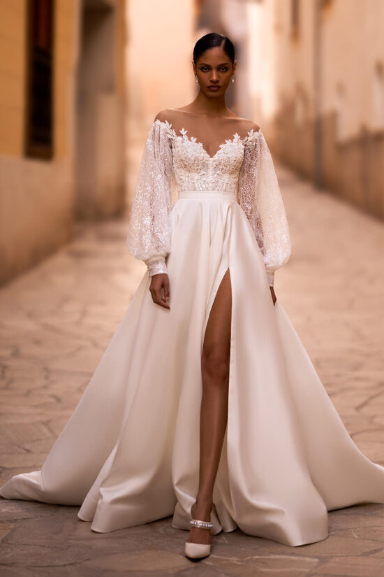 modern wedding gown
