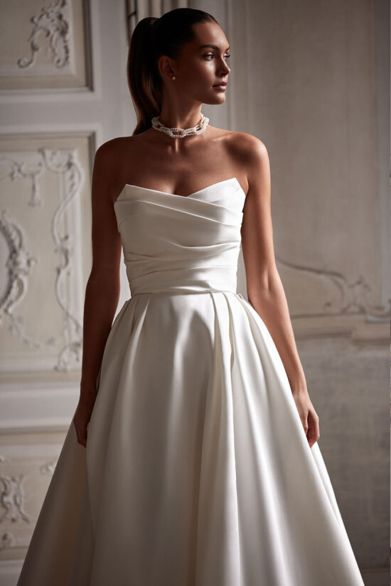 strapless wedding gown