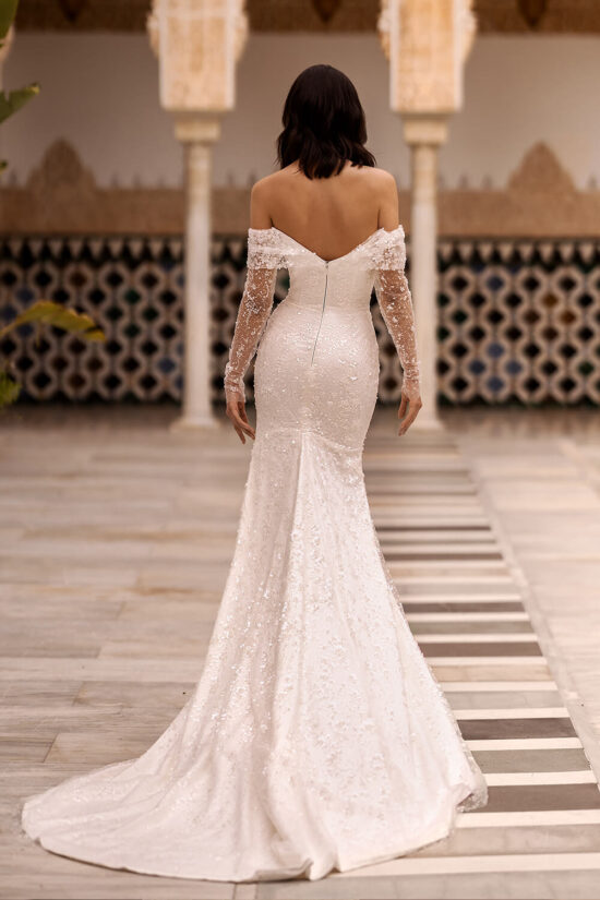 long-sleeved wedding dress