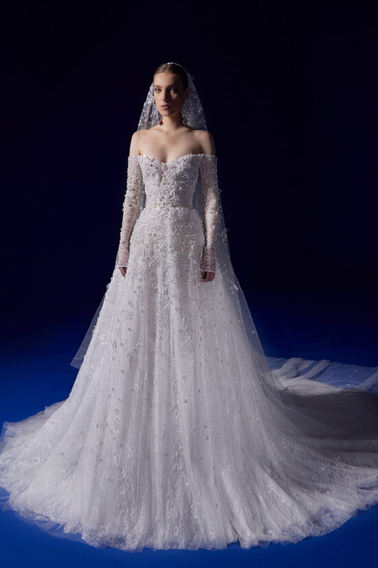 long-sleeved wedding dress