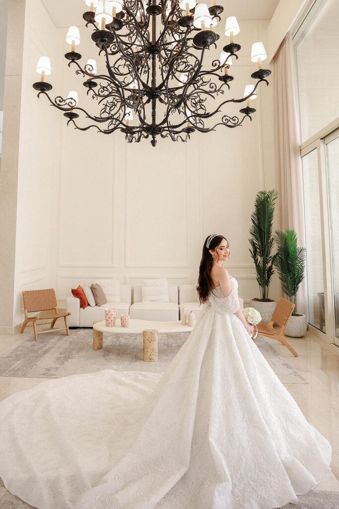 Off-white ball gown