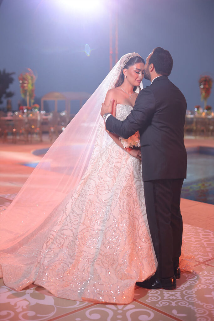 Bride and groom first look