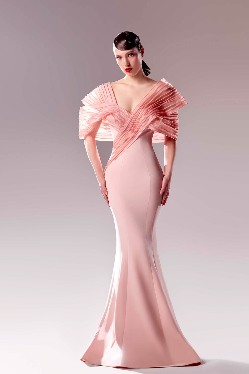 pale pink gown