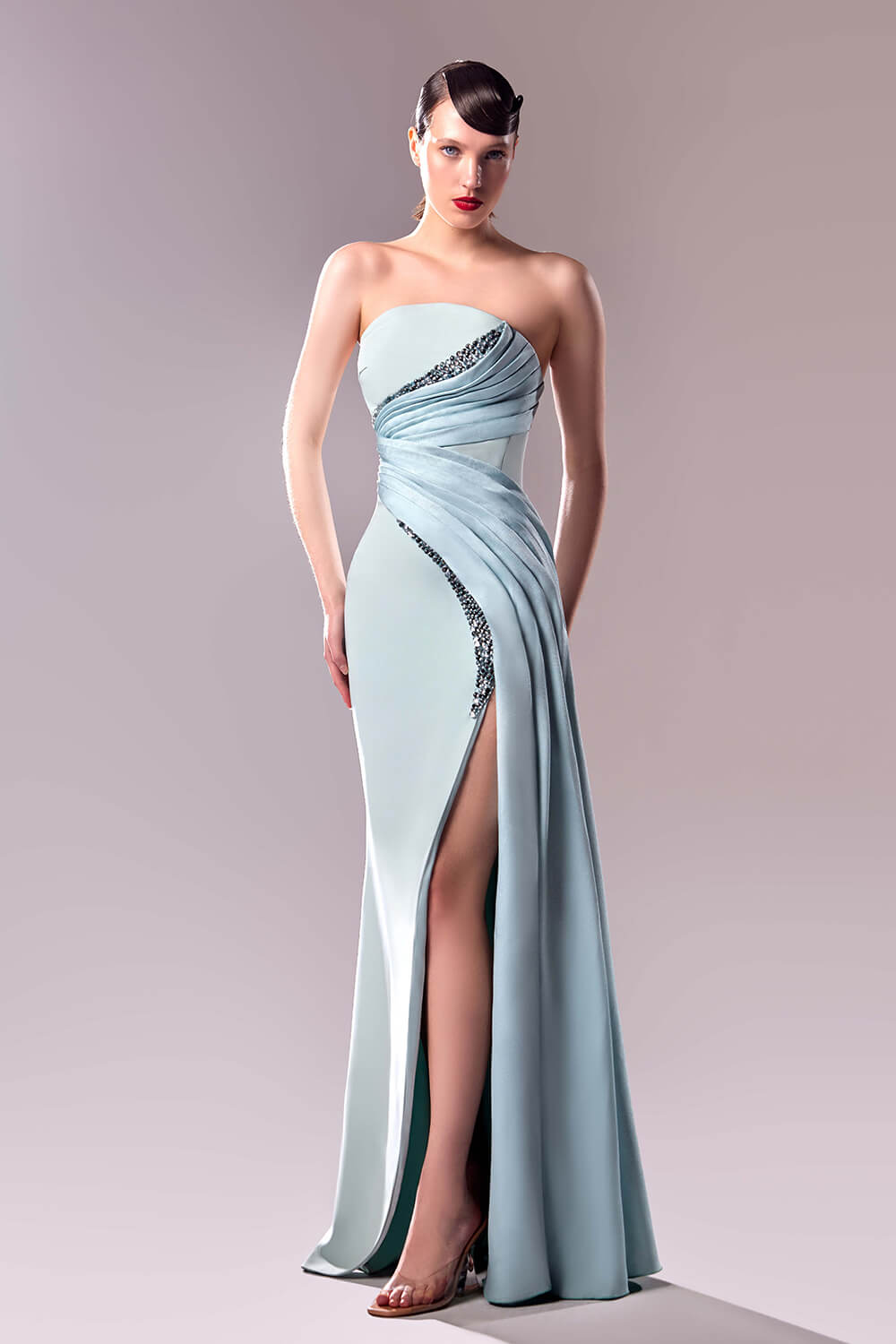 baby blue evening gown