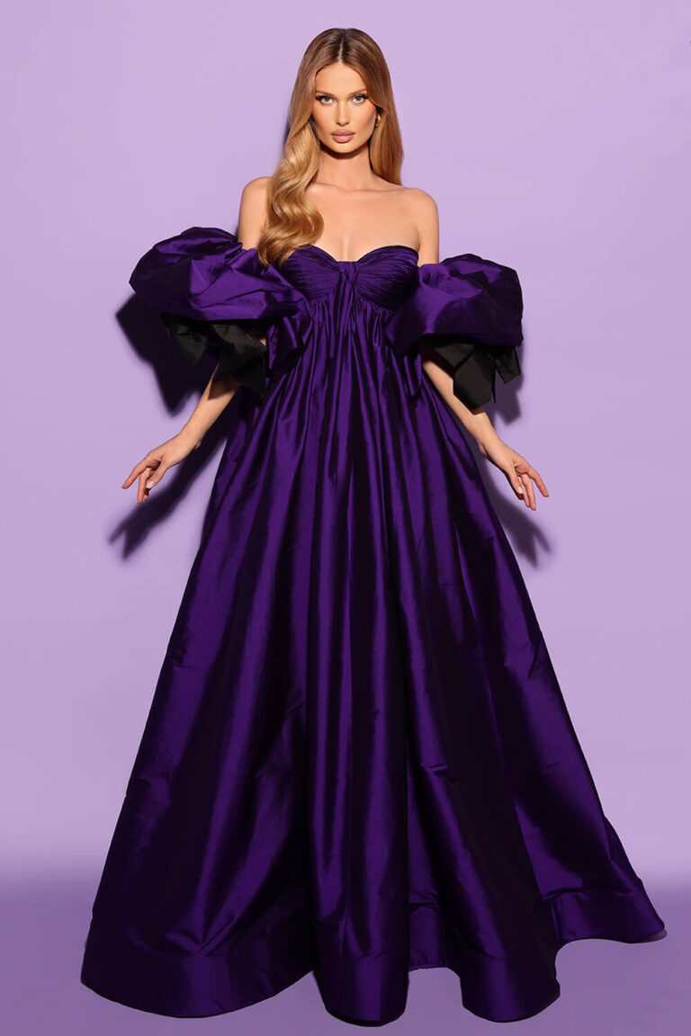 elegant purple gown