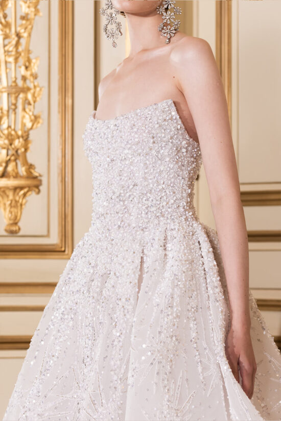 beaded white gown