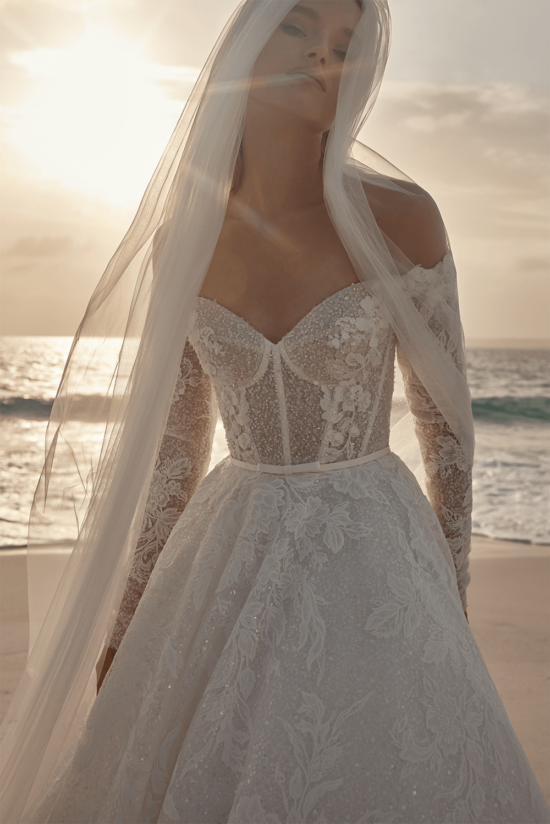 embroidered bridal gown