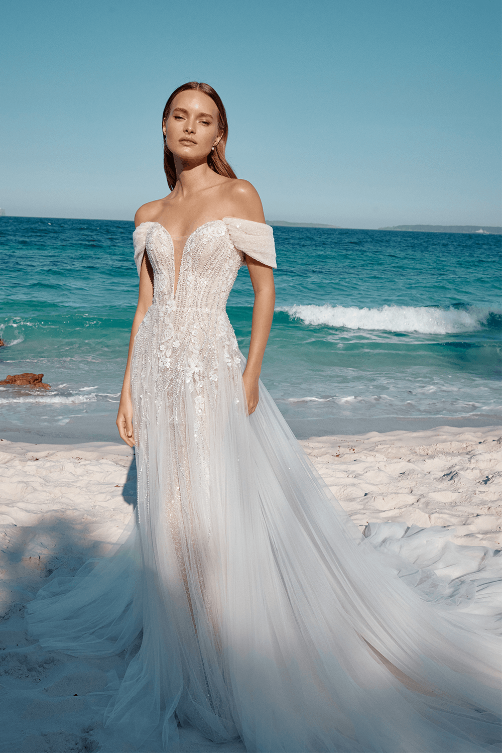 flowing wedding dress