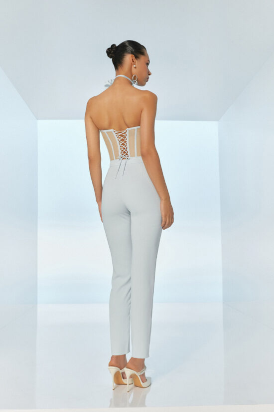 white corset and pants