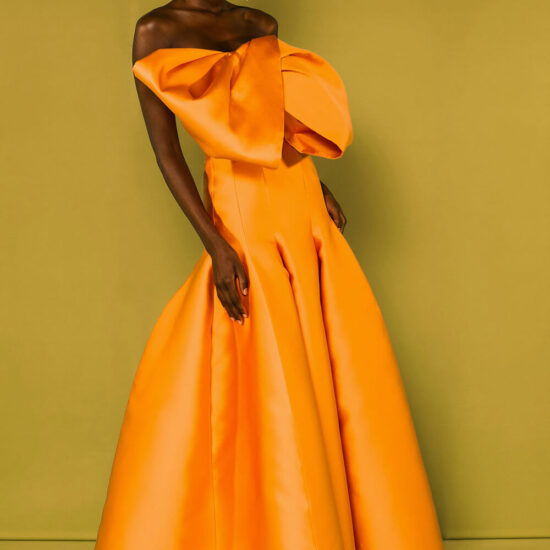orange trumpet dress