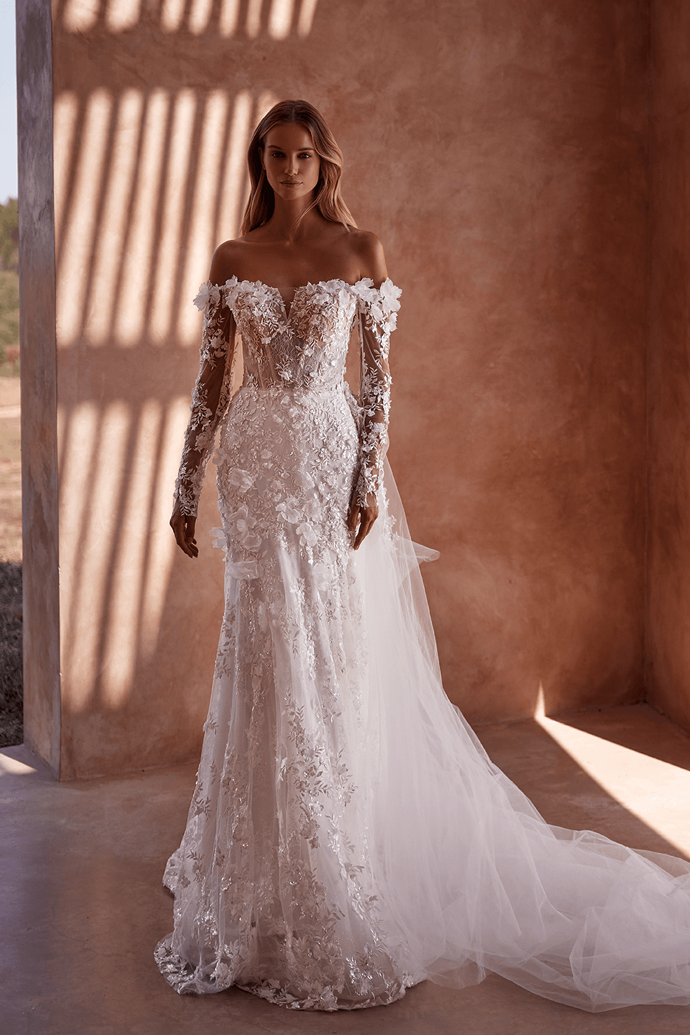 Embroidered wedding dress