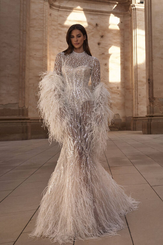 white bridal dress