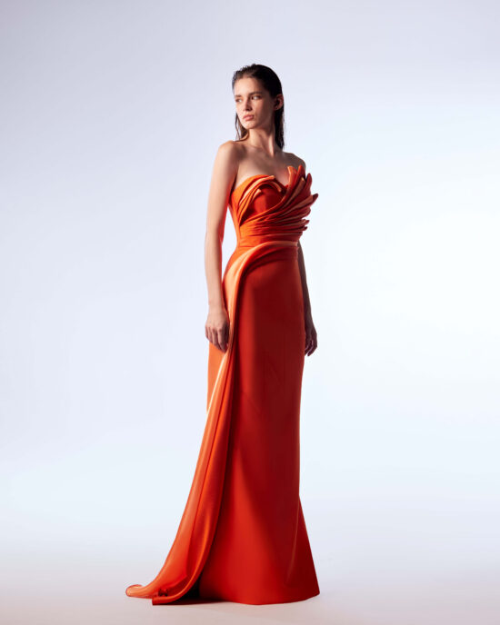 Strapless Unique Evening Dress