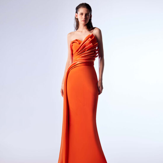 Strapless Unique Evening Dress