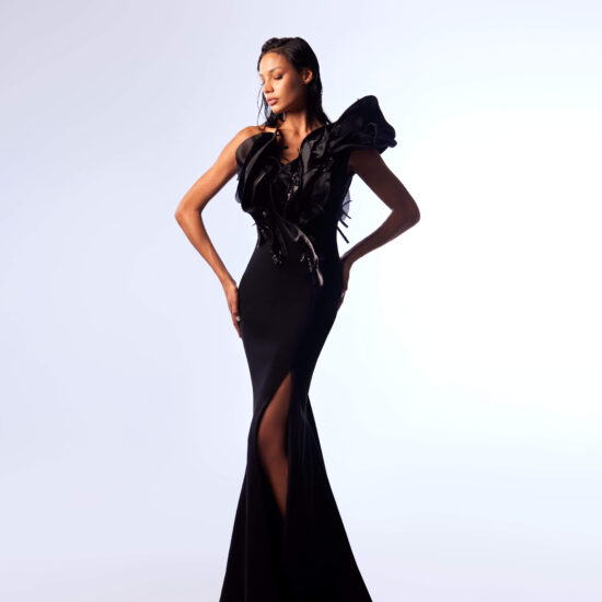 Edgy evening dress with unique design