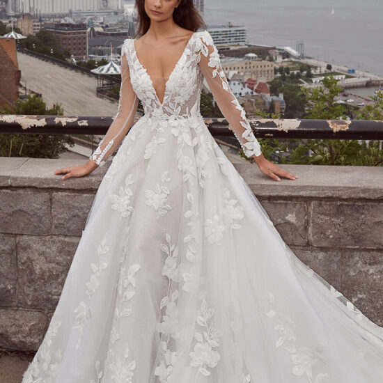 elegant wedding dress with sleeves