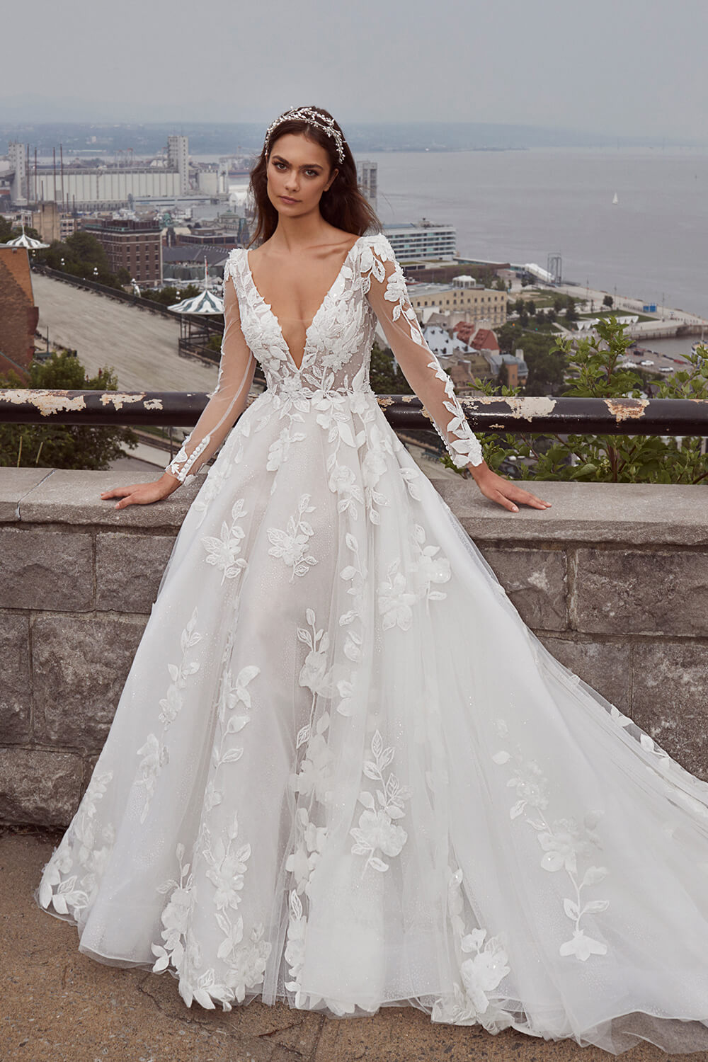 elegant wedding dress with sleeves