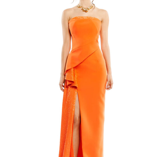 Strapless and Elegant Simple Evening Dress