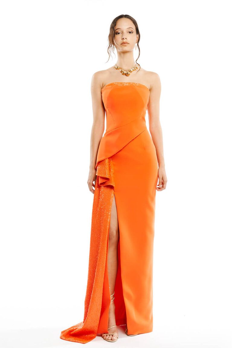 Strapless and Elegant simple evening dress