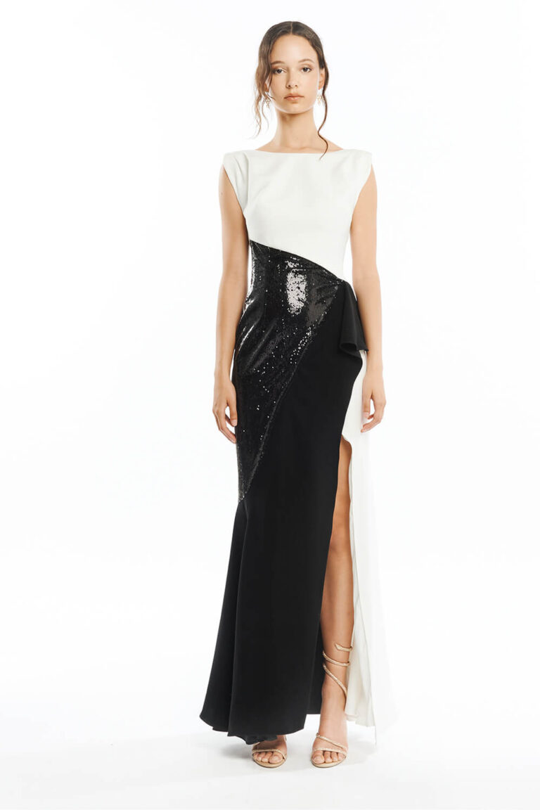 simple evening dress with sequins