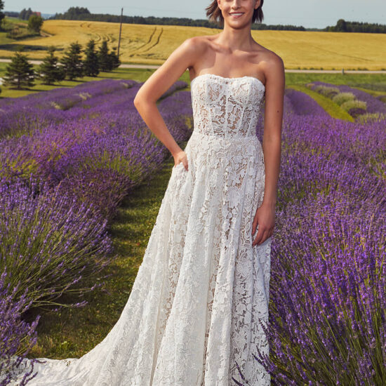 Lace Bridal Dress with Removable Sleeves