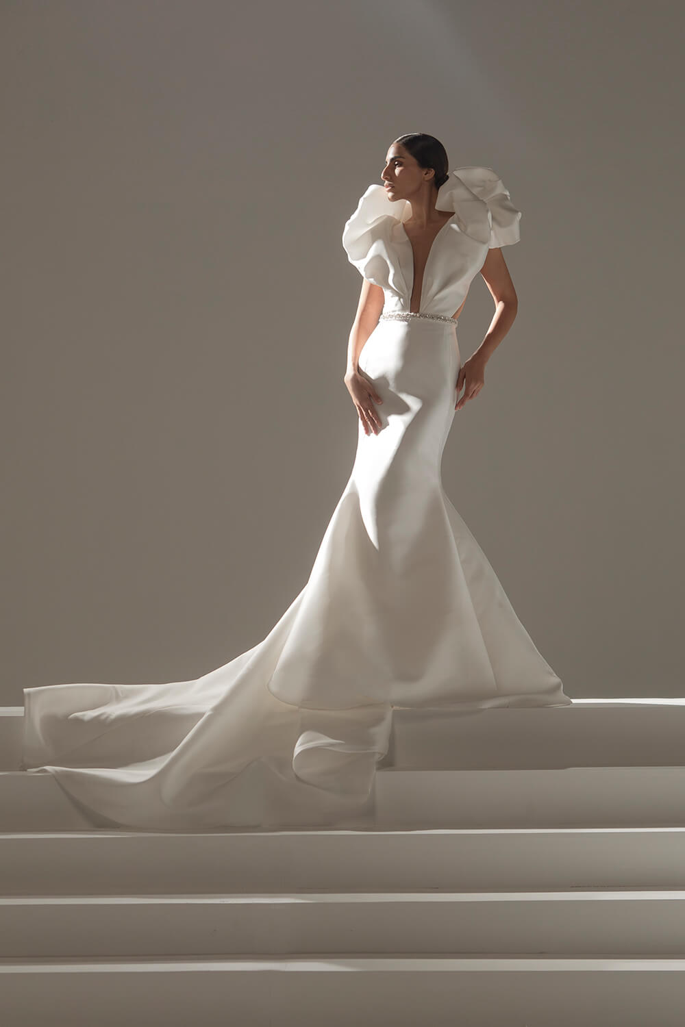 Elegant unique bridal dress