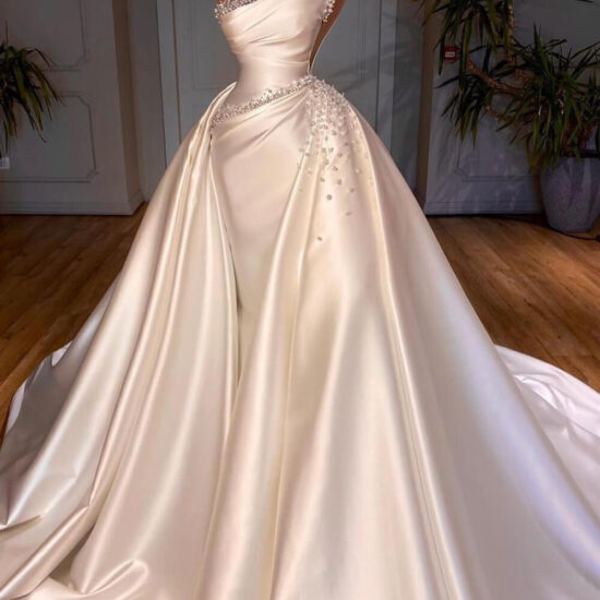 Unique Satin wedding gown