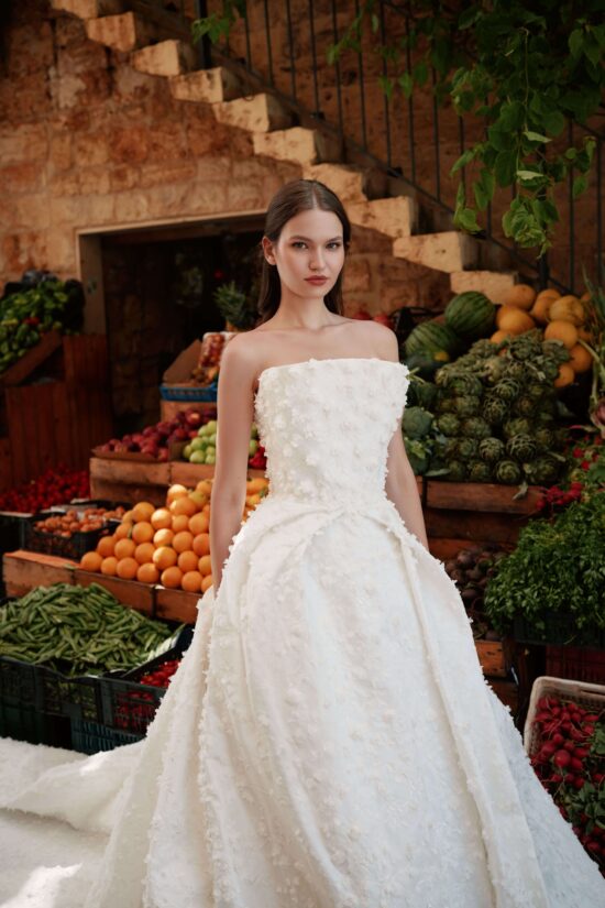 strapless bridal dress