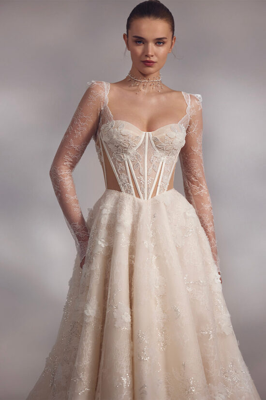 Unique lace wedding dress