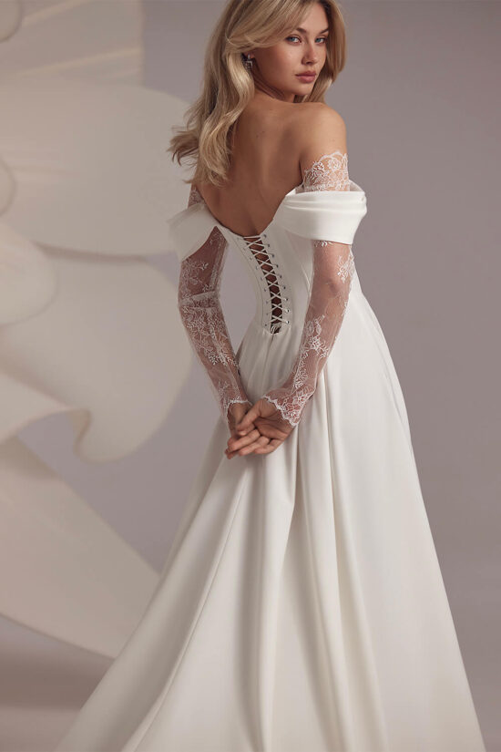 Off shoulder wedding dress