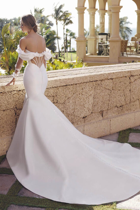 Simple mermaid wedding dress