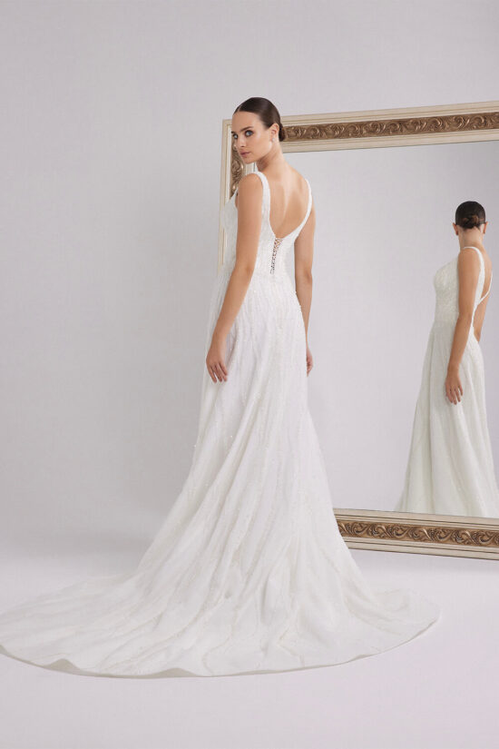 simple beaded bridal dress