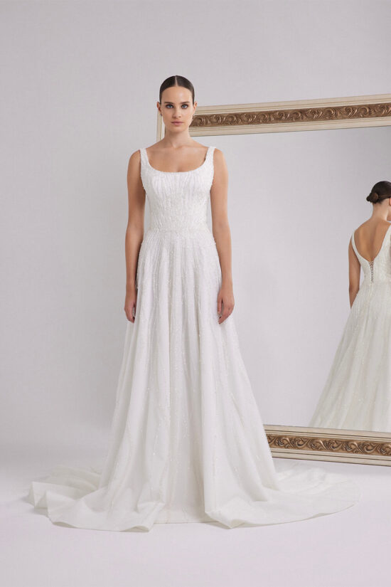 simple beaded bridal dress