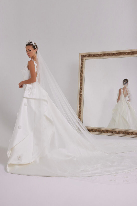 Bridal dress with overskirt