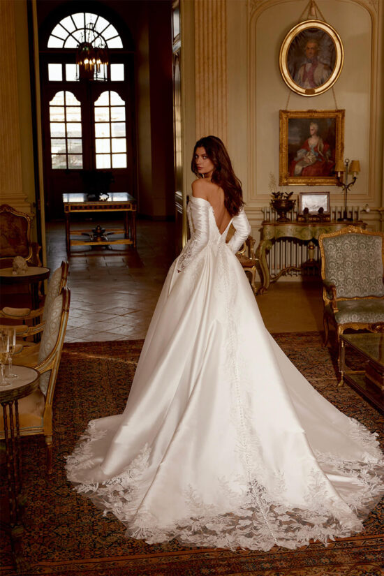 elegant bridal dress with sleeves