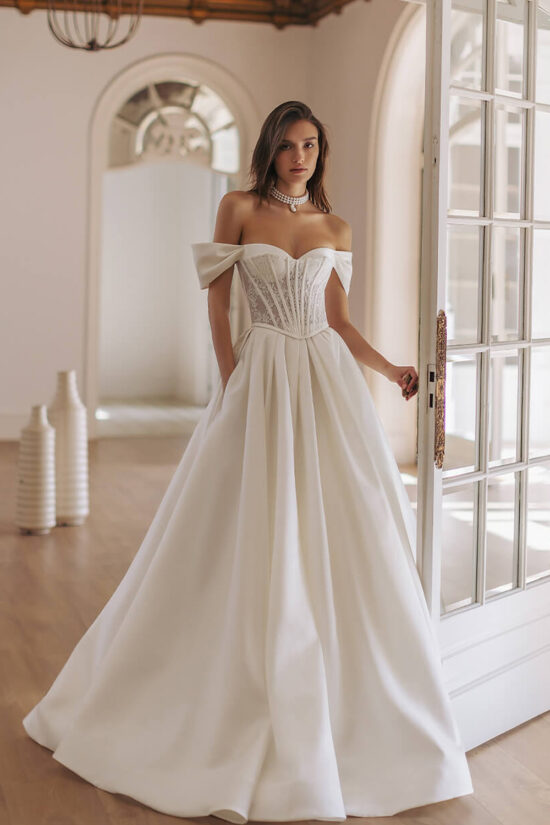 Off Shoulder Corset bridal Dress