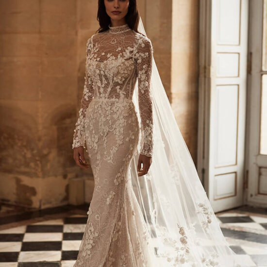 Lace Bridal Dress With Sleeves