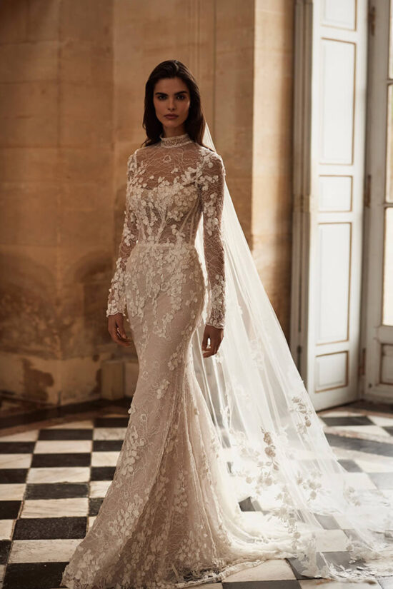 Lace Bridal Dress With Sleeves