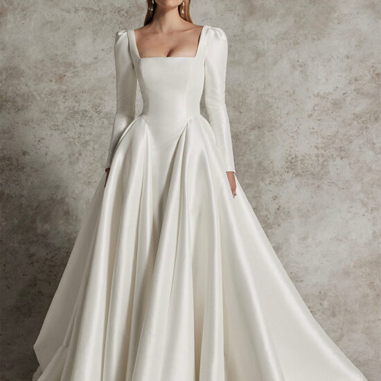 royal wedding dress with sleeves