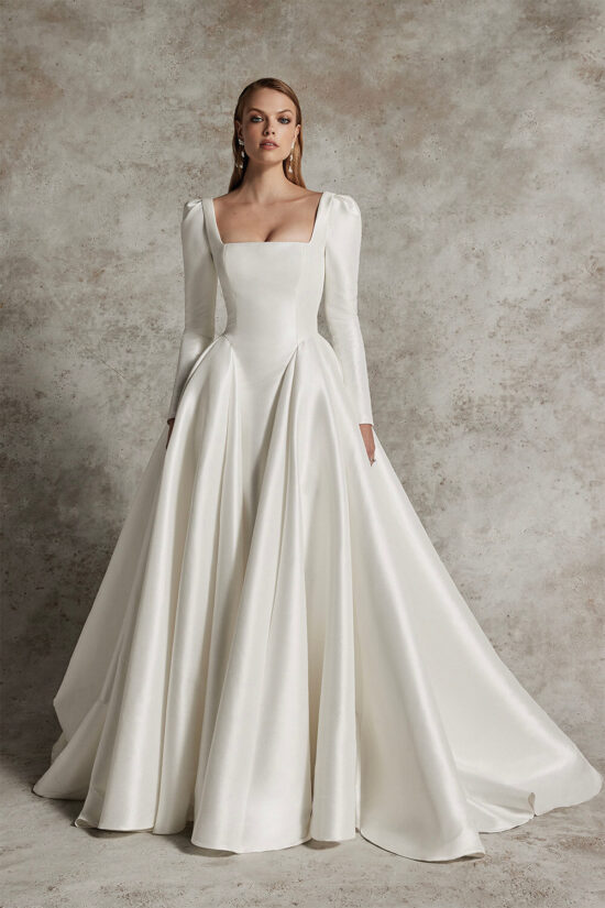 royal wedding dress with sleeves