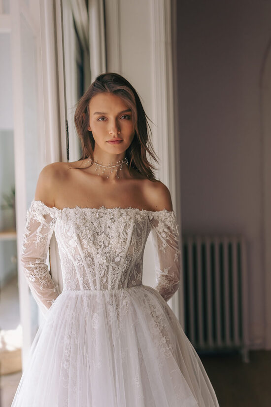 Off Shoulder Corset Bridal Dress