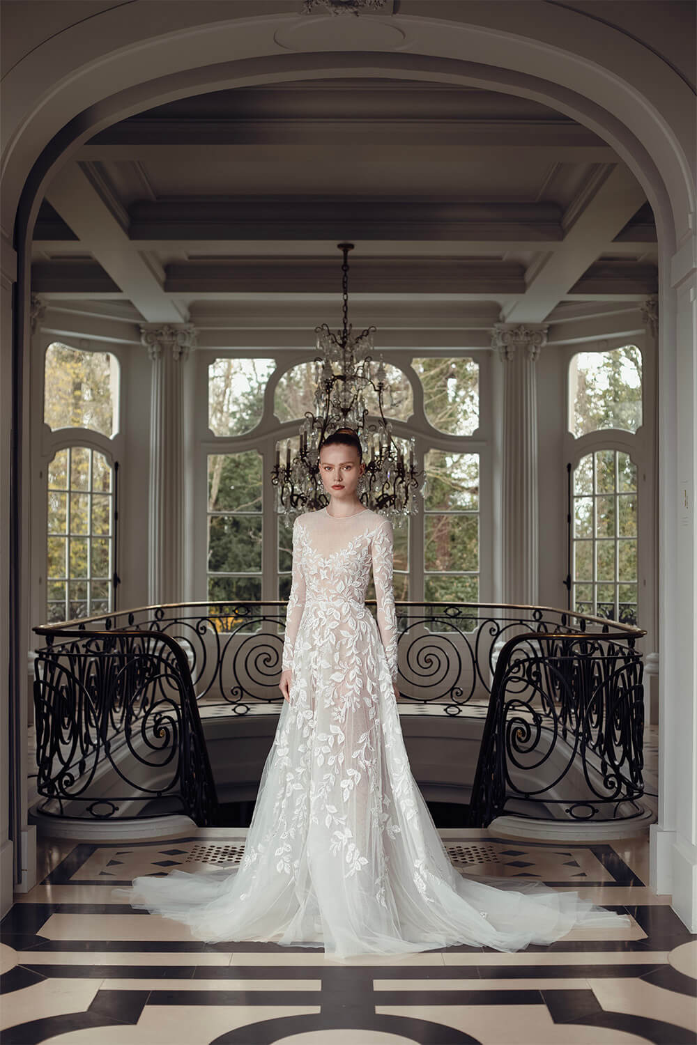 lace tulle bridal dress