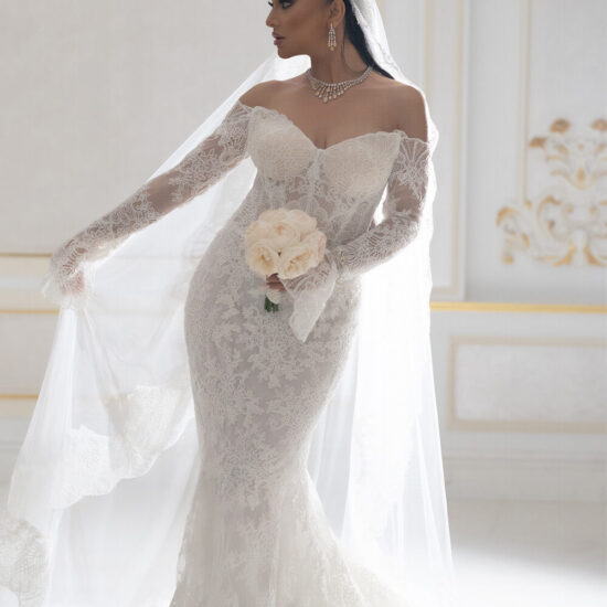 off Shoulder Lace Mermaid Bridal Dress