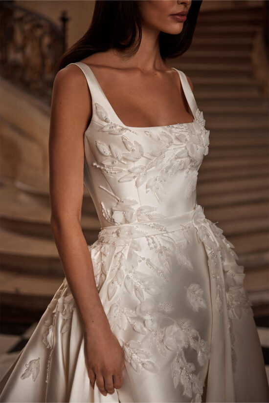 Elegant Bridal Dress With Overskirt