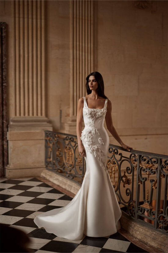 Elegant Bridal Dress With Overskirt